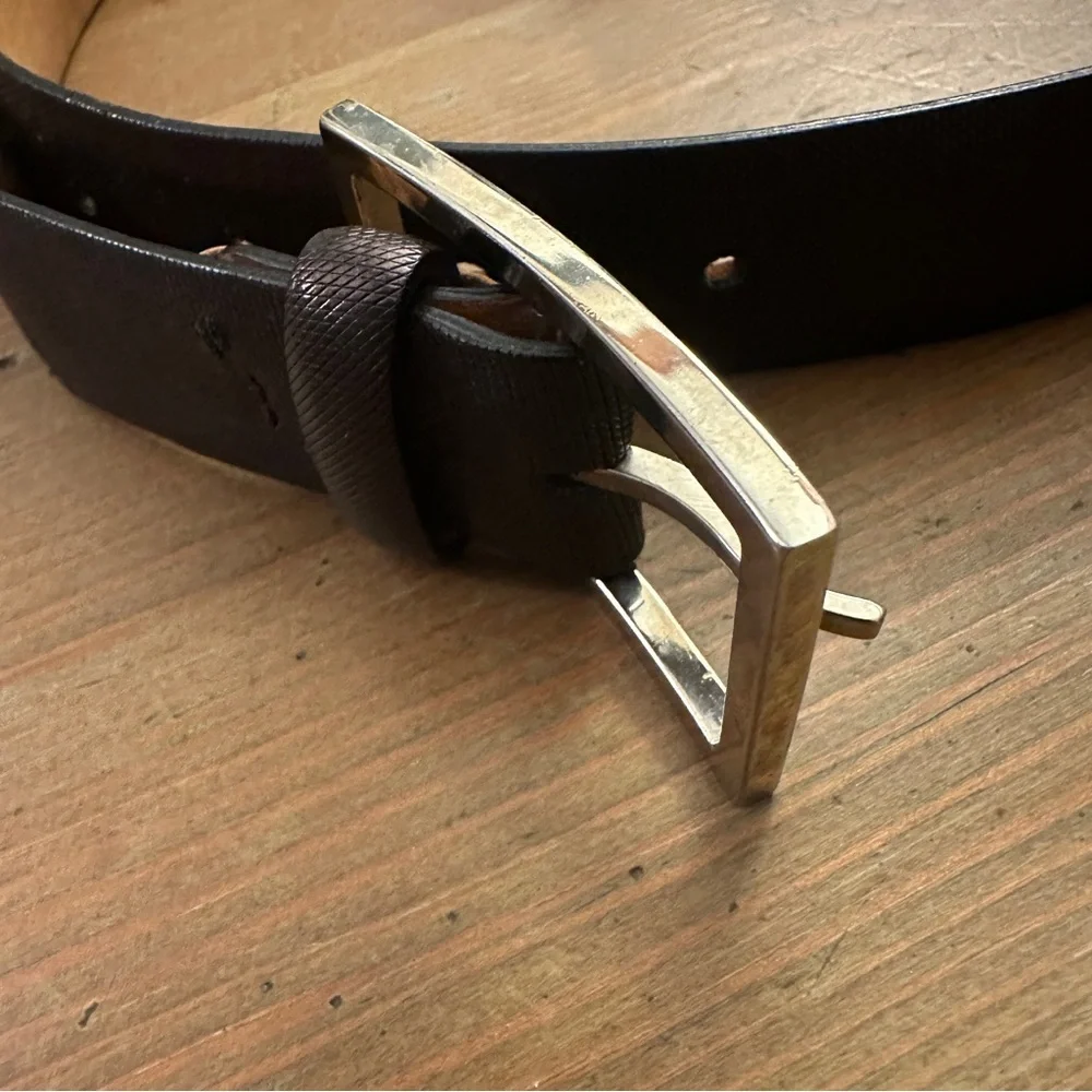 Women's Frank & Daniel Vintage Leather Belt brown shimmery iridescent size 75/30